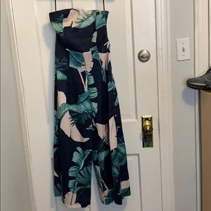 tropical strapless jumpsuit!